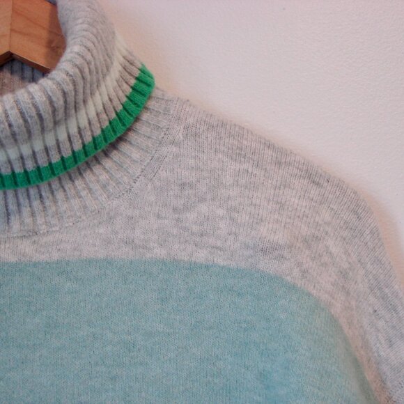 J. Crew Sweater Wool Alpaca Blend Turtleneck Sweater Gray Green Stripe Size XS - Picture 5 of 15